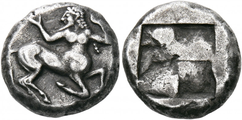 THRACO-MACEDONIAN TRIBES. Orreskioi (?). Circa 500-480 BC. Stater (Silver, 18 mm...