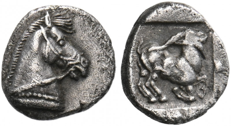 THRACO-MACEDONIAN TRIBES. Uncertain. Circa 465-450 BC. Obol (Silver, 10 mm, 0.97...