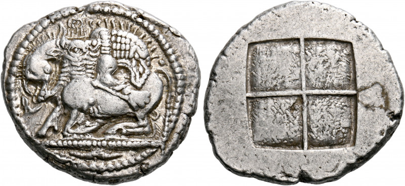 MACEDON. Akanthos. Circa 478-465 BC. Tetradrachm (Silver, 29 mm, 17.22 g), c. 47...