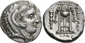 MACEDON. Philippoi. Circa 356-345 BC. Tetradrachm (Silver, 24 mm, 14.42 g, 6 h), struck under the magistrate Hera.... Youthful, beardless head of Hera...