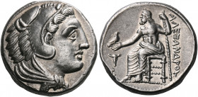 KINGS OF MACEDON. Alexander III ‘the Great’, 336-323 BC. Tetradrachm (Silver, 25 mm, 17.18 g, 8 h), Amphipolis, Circa 330-323. Head of Herakles to rig...