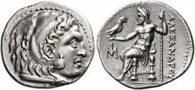 KINGS OF MACEDON. Alexander III ‘the Great’, 336-323 BC. Drachm (Silver, 20 mm, 4.27 g, 1 h), Miletos, circa 295/0-275/0. Head of Herakles to right, w...