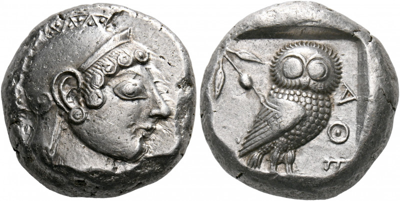 ATTICA. Athens. Circa 510-500/490 BC. Tetradrachm (Silver, 22 mm, 16.95 g, 3 h)....