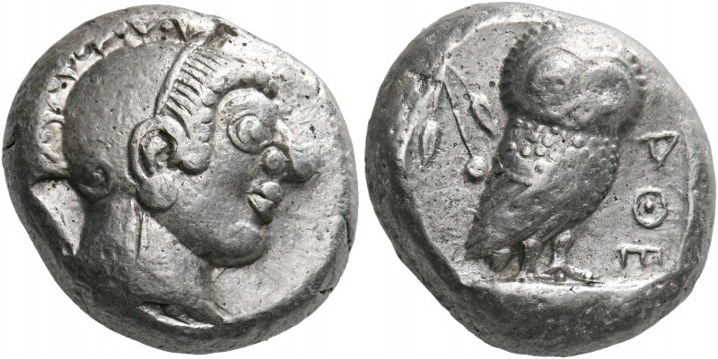 ATTICA. Athens. Circa 490-480 BC. Tetradrachm (Silver, 22 mm, 17.12 g, 4 h). Hea...