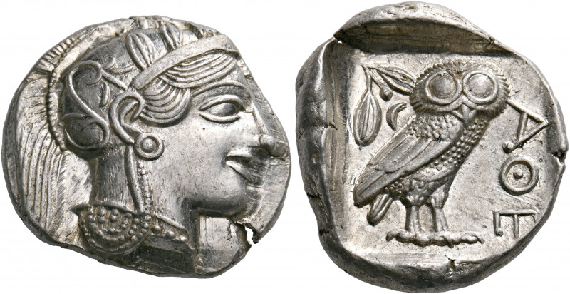 ATTICA. Athens. Circa 449-404 BC. Tetradrachm (Silver, 26.5 mm, 17.23 g, 9 h), 4...