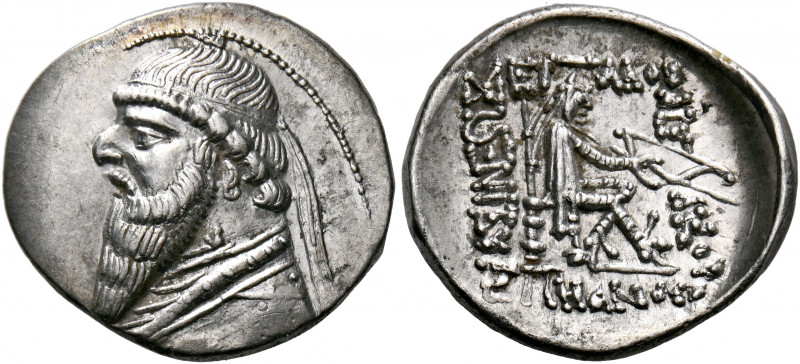 KINGS OF PARTHIA. Mithradates II, 121-91 BC. Drachm (Silver, 21 mm, 4.20 g, 11 h...