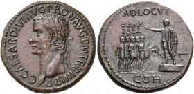 Gaius (Caligula), 37-41. Sestertius (Orichalcum, 37 mm, 26.73 g, 5 h), Rome, 40-41. C CAESAR DIVI AVG PRON AVG P M TR P IIII P P Laureate head of Cali...