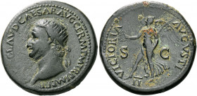 Nero, 54-68. Dupondius (Bronze, 29 mm, 16.24 g, 6 h), Rome, 63. CLAVD CAESAR AVG GERM P M TR P IMP P P Radiate head of Nero to left. Rev. VICTORIA AVG...