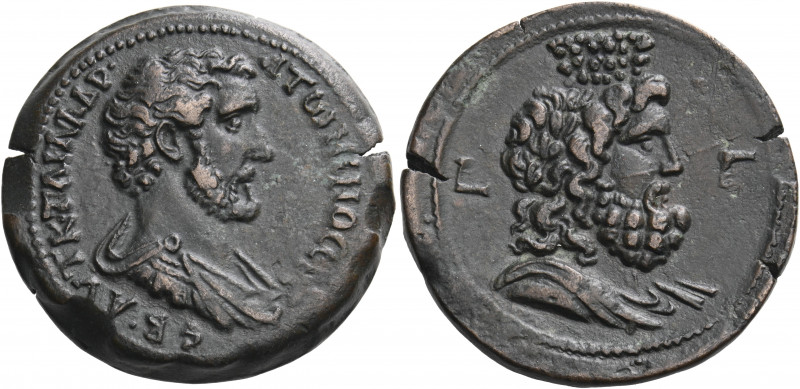 Antoninus Pius, 138-161. Drachm (Bronze, 34 mm, 25.71 g, 12 h), Alexandria in Eg...