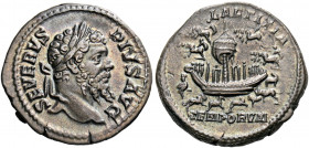 Septimius Severus, 193-211. Denarius (Silver, 19 mm, 3.66 g, 12 h), Rome, 204-206. SEVERVS PIVS AVG Laureate head of Septimius Severus to right. Rev. ...