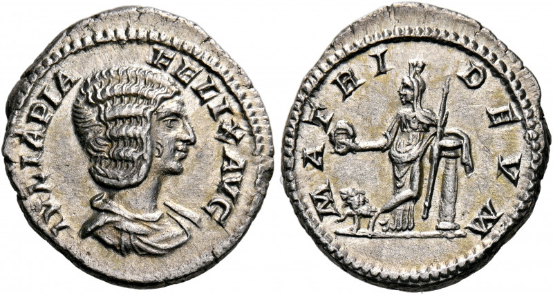 Julia Domna, Augusta, 193-217. Denarius (Silver, 20 mm, 2.46 g, 12 h), struck un...