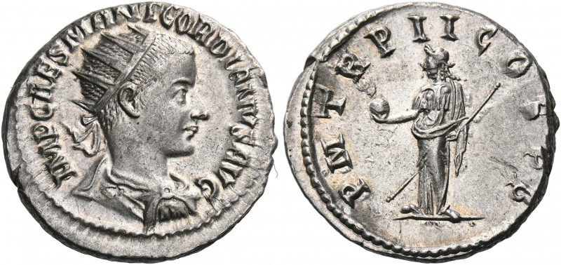 Gordian III, 238-244. Antoninianus (Silver, 21 mm, 4.46 g, 5 h), Antioch, 238-23...