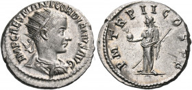 Gordian III, 238-244. Antoninianus (Silver, 21 mm, 4.46 g, 5 h), Antioch, 238-239. IMP CAES M ANT GORDIANVS AVG Radiate, draped and cuirassed bust of ...