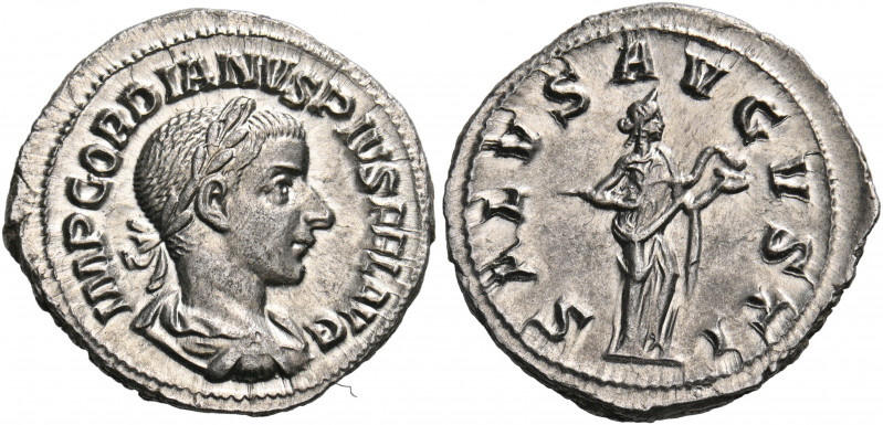 Gordian III, 238-244. Denarius (Silver, 21 mm, 2.80 g, 12 h), Rome, 240. IMP GOR...