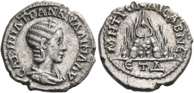 Tranquillina, Augusta, 241-244. Drachm (Silver, 18 mm, 3.56 g, 5 h), Caesaraea-Eusebia in Cappadocia, struck under Gordian III, regnal year Δ = 4 = 24...