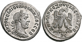 Philip I, 244-249. Tetradrachm (Silver, 27 mm, 11.76 g, 7 h), Antioch in Seleucis and Pieria, circa 248-249. AYTOK K M IOVΛΙ ΦIΛIΠΠOC CEB Laureate, dr...