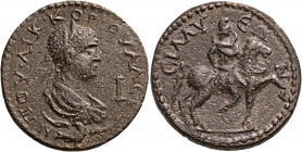 Valerian II, Caesar, 256-258. 10 Assaria (Bronze, 33.5 mm, 23.72 g, 1 h). Sillyum in Pamphylia. ΠΟ ΛΙΚ ΚΟΡ ΟΥΑΛΕΡΙΑΝΟΝ Laureate, draped and cuirassed ...