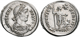 Valens, 364-378. Miliarense (Silver, 24 mm, 4.46 g, 6 h), Constan­tinople, A = 1st officina, 364-375. D N VALENS P F AVG Draped and cuirassed bust of ...