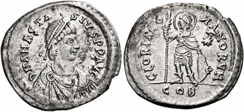 Anastasius I, 491-518. Miliarense (Silver, 25 mm, 5.16 g, 6 h), Constantinople. ...