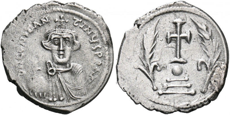 Constans II, 641-668. Hexagram (Silver, 22 mm, 4.03 g, 5 h), ceremonial issue, C...