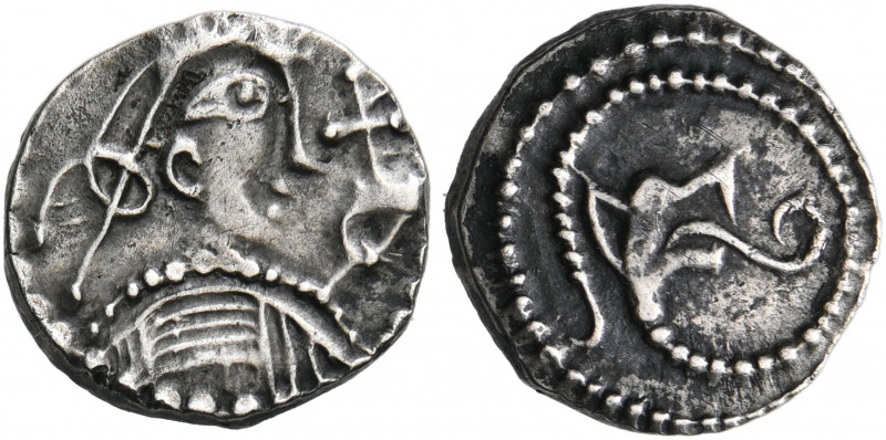 ANGLO-SAXON, Secondary Sceattas. Circa 725-745. Sceat (Silver, 11.5 mm, 1.06 g, ...