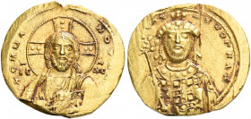 Constantine IX Monomachus, 1042-1055. Seal or Bulla (Gold, 20 mm, 4.90 g, 12 h), Imperial Chrysoboulon of the value of a Solidus. + EMMA-NOYHΛ / IC - ...
