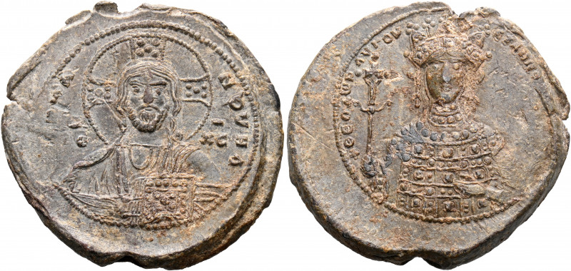 Theodora, 1055-1056. Seal or Bulla (Lead, 36 mm, 30.00 g, 12 h), Constantinople....