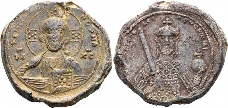 Isaac I Comnenus, 1057-1059. Seal or Bulla (Lead, 35 mm, 40.36 g, 12 h). +EMMA-N...