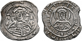 John VIII Palaeologus, 1425-1448. Stavraton (Silver, 25 mm, 8.09 g, 6 h), Constantinople. IC XC Nimbate bust of Christ Pantokrator facing, raising rig...