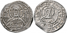 John VIII Palaeologus, 1425-1448. Stavraton (Silver, 26 mm, 8.36 g, 5 h), Constantinople. IC XC Nimbate bust of Christ Pantokrator facing, raising rig...