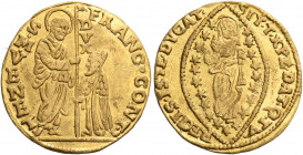 ITALY. Venice. Francesco Contarini, doge XCV, 1623-1624. Zecchino (Gold, 21 mm, 3.48 g, 11 h). FRANC•CONT• - S •M• VENET• / DVX St. Mark standing righ...