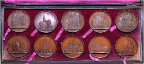 BELGIUM. Jacques Wiener, medalist in Brussels, Hörstgen, Prussia, 1815 - 1899, Brussels. (Copper), A Selection of Ten Medals from the Series - "Most R...