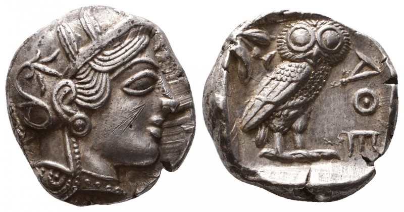 ATTICA. Athens. Circa 454-404 BC.AR Tetradrachm

Obverse : Helmeted head of At...