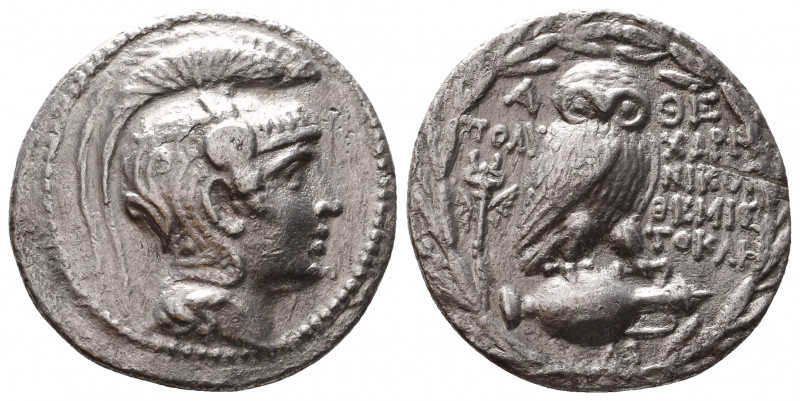 ATTICA, Athens. Circa 168/5-50 BC. AR New Style Tetradrachm. Head of Athena righ...