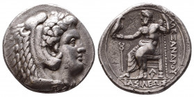 KINGS of MACEDON. temp. Alexander III – Philip III. Circa 324/3-320 BC. AR Tetradrachm. Arados mint. Struck under Menes or Laomedon. Head of Herakles ...