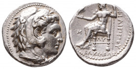 Kingdom of Macedon. Alexander III 'The Great' AR Tetradrachm. Babylon, circa 323-319 BC. Head of Herakles right, wearing lion skin / Zeus Aëtophoros s...