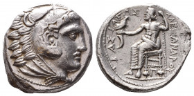 Kingdom of Macedon. Alexander III The Great. Tetradrachm, 336-323 BC, Tetradrachm, Obv: Head of Herakles. wearing skin of lion's head. 
Rev: Zeus ent...