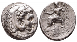 Kingdom of Macedon. Alexander III The Great. Tetradrachm, 336-323 BC, Tetradrachm, Obv: Head of Herakles. wearing skin of lion's head.
Rev: Zeus enth...