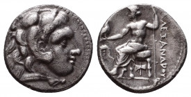 Kingdom of Macedon. Alexander III The Great. Drachm, 336-323 BC, 
Obv: Head of Herakles. wearing skin of lion's head. 
Rev: Zeus enthroned l. holdin...