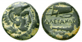 Kingdom of Macedon. Alexander III, "The Great". AE 18. 325-310 BC. Ae.

Condition: Very Fine

Weight: 5.4 gr
Diameter: 16 mm