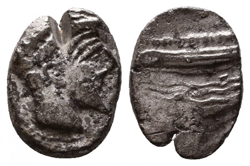 PHOENICIA, Arados. Circa 380-350 BC. AR Tetrobol. Wreathed head of Melkart right...