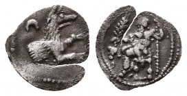 Greek Obol, Ca. 350-300 BC. AR
Lycaonia, Laranda. AR Obol, c. 324/3 BC.
Obv. Zeus Seated
Rev. Forepart of a wolf right;.
Condition: Very Fine

W...