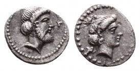 CILICIA. Nagidos. 4th century BC. Obol. Head of Aphrodite to right. Rev. ΝΑΓΙ Laureate and bearded head of Dionysos to right. Göktürk 3 var. (heads to...