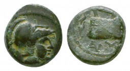 Kingdom of Macedon, Demetrios I Poliorketes Æ. Uncertain Anatolian mint, circa 298-295 BC.

Condition: Very Fine

Weight: 2.0 gr
Diameter: 11 mm
