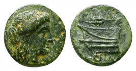 Greek Coins. Ae (1st century BC).

Condition: Very Fine

Weight: 1.3 gr
Diameter: 11 mm