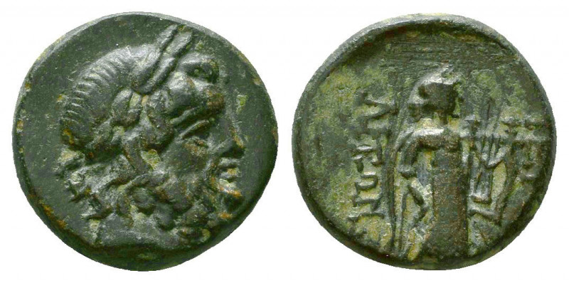 CARIA. Harpasa. Ae (2nd century BC).
Obv: Laureate head of Zeus right.
Rev: AP...