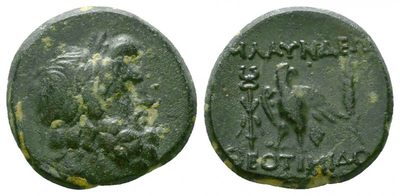 LYDIA. Blaundos. 2nd-1st century BC. Tetrachalkon, Theotimidos, magistrate. Laur...