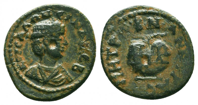 Roman Provincial Coins. Ae.
GALATIA. Ancyra. Salonina, wife of Gallienus, 253-2...