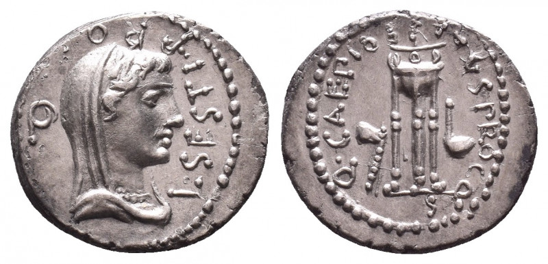 Roman Republic Coins
Brutus, Assassin of Caesar (44-42 BC). AR denarius . Milit...