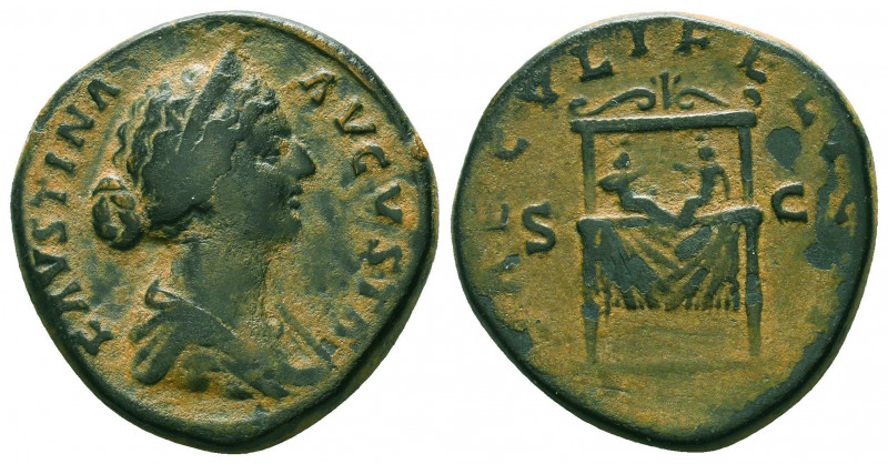 Roman Imperial Coins.
Faustina Junior. Augusta, AD 147-175. Æ Sestertius. Rome ...